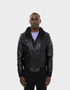 LIAM MEN'S LEATHER JACKET WITH HOOD